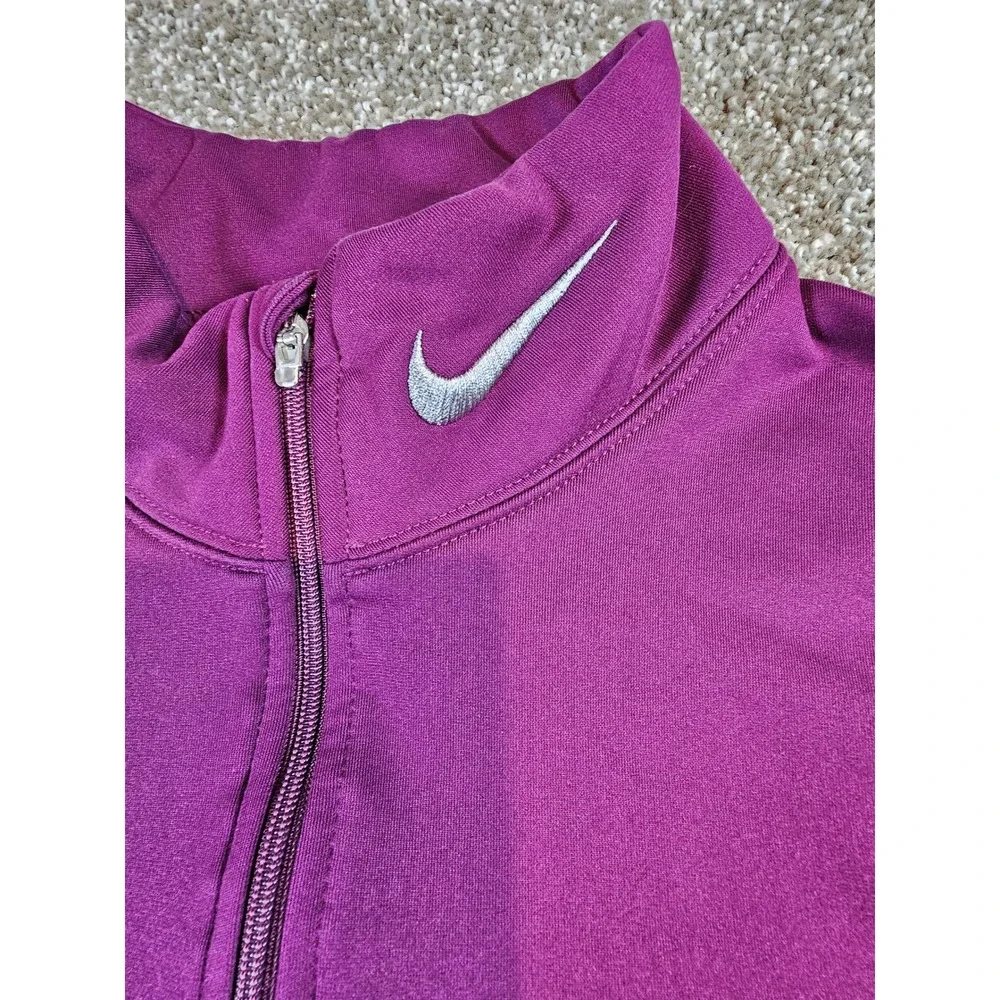 Nike Fit Dry Womens Quarter Zip Pullover Purple Running Top Size M Medium
